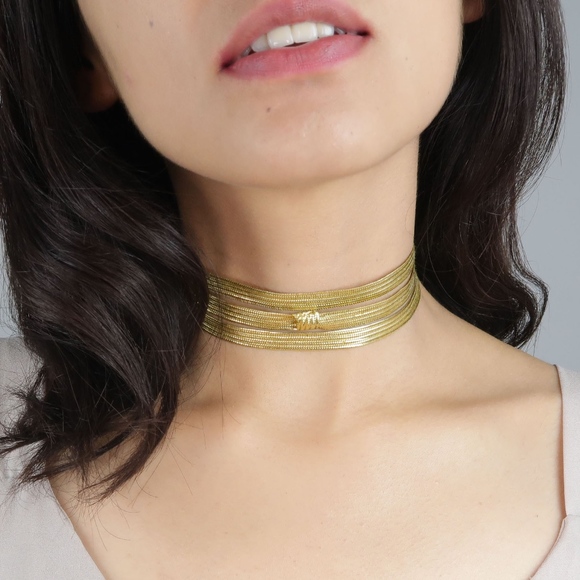 CLEO Chocker/ Gold Choker Necklace/ Delicate - Picture 1 of 3